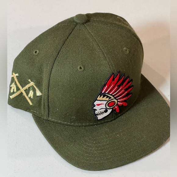 Field Grade Skull Chief Tomahawk Native American Brown Classic Hat - Picture 1 of 7